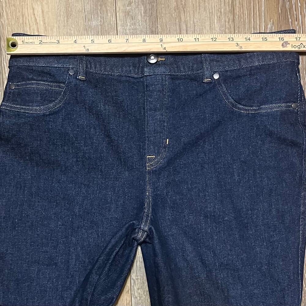SPANX Everywear Flare Denim Jeans Women's XL P Raw Indigo Dark Wash Tummy Tamer - Picture 8 of 9